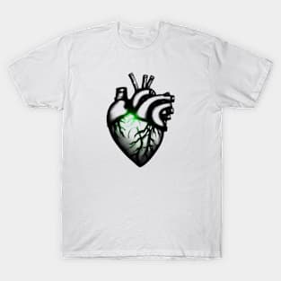 Black Heart with a Green Glow T-Shirt